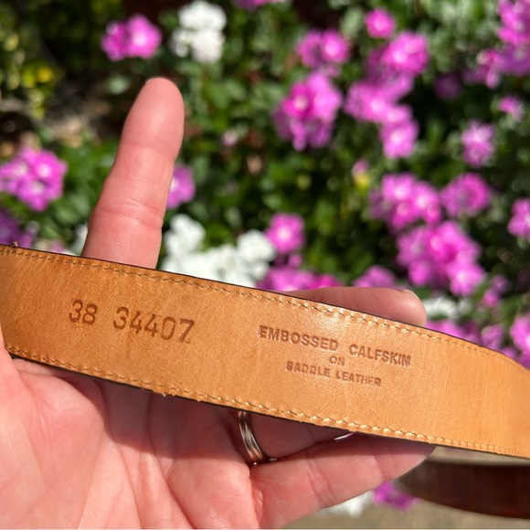 BRIGHTON Men’s Leather Belt size 38 with Brass Hardware LIKE NEW !!’ - Picture 8 of 11